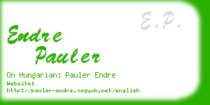 endre pauler business card